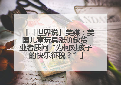 「世界说」美媒：美国儿童玩具涨价缺货 业者质问“为何对孩子的快乐征税？”