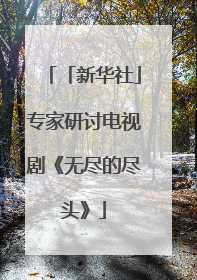 「新华社」专家研讨电视剧《无尽的尽头》