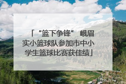 “篮下争锋” 峨眉实小篮球队参加市中小学生篮球比赛获佳绩