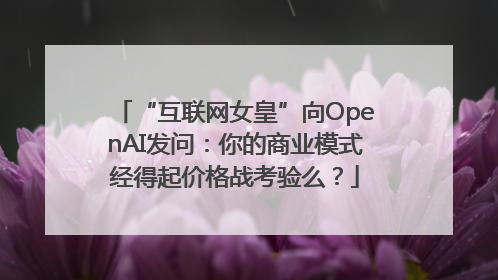 “互联网女皇”向OpenAI发问：你的商业模式经得起价格战考验么？