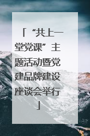 “共上一堂党课”主题活动暨党建品牌建设座谈会举行