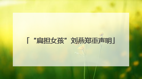 “扁担女孩”刘燕郑重声明
