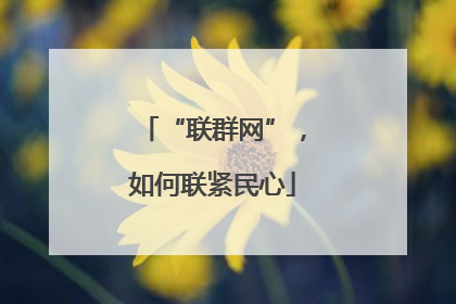 “联群网”，如何联紧民心