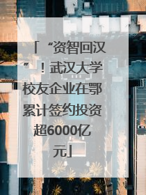 “资智回汉”！武汉大学校友企业在鄂累计签约投资超6000亿元