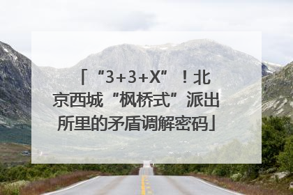 “3+3+X”！北京西城“枫桥式”派出所里的矛盾调解密码