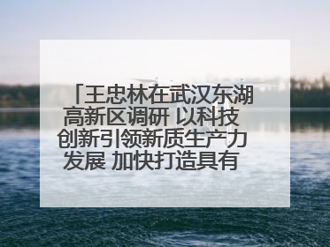 王忠林在武汉东湖高新区调研 以科技创新引领新质生产力发展 加快打造具有全国影响力的科技创新高地