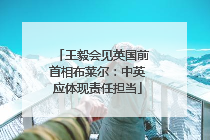 王毅会见英国前首相布莱尔：中英应体现责任担当
