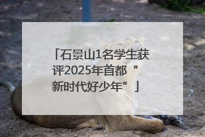 石景山1名学生获评2025年首都“新时代好少年”