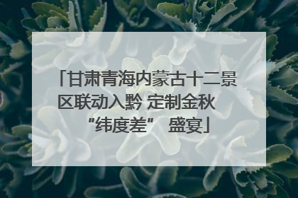 甘肃青海内蒙古十二景区联动入黔 定制金秋 “纬度差” 盛宴