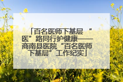 百名医师下基层 “医”路同行护健康——商南县医院“百名医师下基层”工作纪实