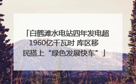 白鹤滩水电站四年发电超1960亿千瓦时 库区移民搭上“绿色发展快车”