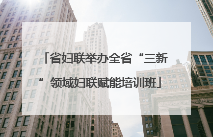 省妇联举办全省“三新”领域妇联赋能培训班