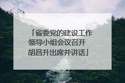 省委党的建设工作领导小组会议召开 胡昌升出席并讲话