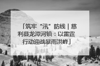 筑牢“汛”防线｜慈利县龙潭河镇：以雷霆行动迎战暴雨洪峰