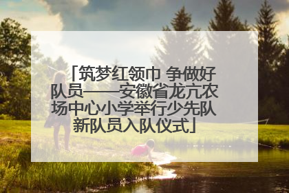 筑梦红领巾 争做好队员——安徽省龙亢农场中心小学举行少先队新队员入队仪式