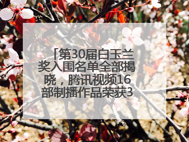 第30届白玉兰奖入围名单全部揭晓，腾讯视频16部制播作品荣获31项提名