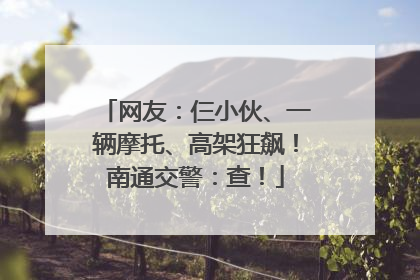 网友：仨小伙、一辆摩托、高架狂飙！南通交警：查！