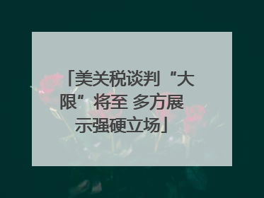 美关税谈判“大限”将至 多方展示强硬立场