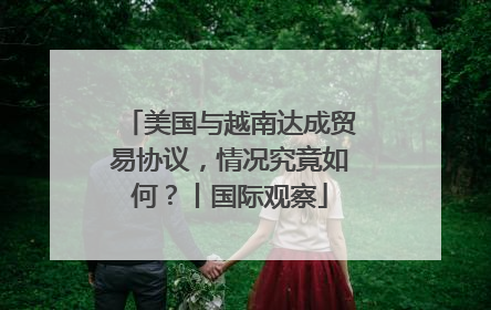 美国与越南达成贸易协议，情况究竟如何？丨国际观察