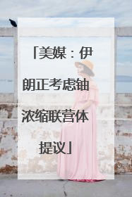 美媒：伊朗正考虑铀浓缩联营体提议