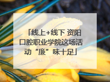线上+线下 资阳口腔职业学院这场活动“廉”味十足