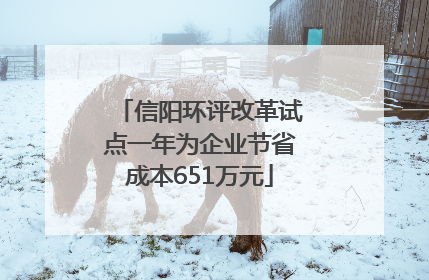 信阳环评改革试点一年为企业节省成本651万元