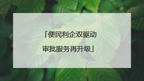 便民利企双驱动 审批服务再升级