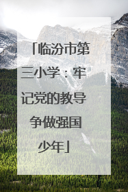 临汾市第三小学：牢记党的教导 争做强国少年