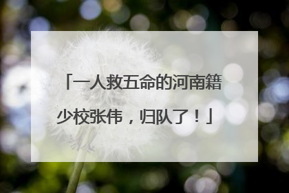一人救五命的河南籍少校张伟，归队了！