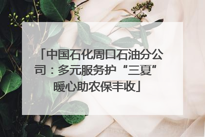 中国石化周口石油分公司：多元服务护“三夏” 暖心助农保丰收
