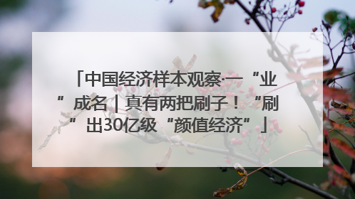 中国经济样本观察·一“业”成名｜真有两把刷子！“刷”出30亿级“颜值经济”