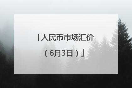 人民币市场汇价（6月3日）