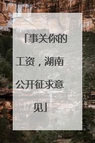 事关你的工资，湖南公开征求意见