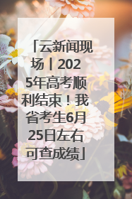 云新闻现场丨2025年高考顺利结束！我省考生6月25日左右可查成绩