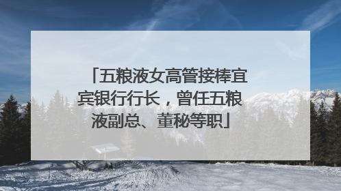 五粮液女高管接棒宜宾银行行长，曾任五粮液副总、董秘等职