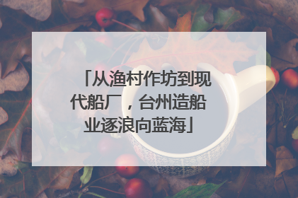 从渔村作坊到现代船厂，台州造船业逐浪向蓝海