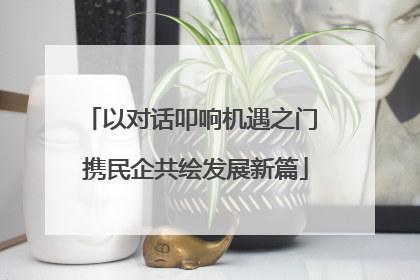 以对话叩响机遇之门 携民企共绘发展新篇