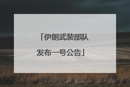 伊朗武装部队发布一号公告