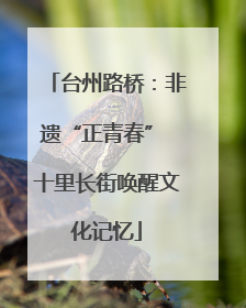 台州路桥：非遗“正青春” 十里长街唤醒文化记忆