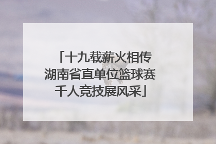 十九载薪火相传 湖南省直单位篮球赛千人竞技展风采
