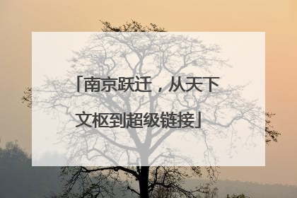 南京跃迁，从天下文枢到超级链接