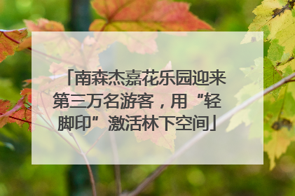 南森杰嘉花乐园迎来第三万名游客，用“轻脚印”激活林下空间