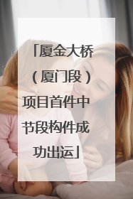 厦金大桥（厦门段）项目首件中节段构件成功出运