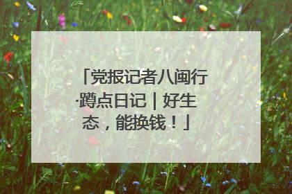 党报记者八闽行·蹲点日记｜好生态，能换钱！
