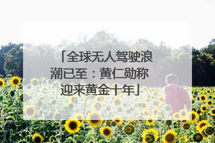 全球无人驾驶浪潮已至：黄仁勋称迎来黄金十年