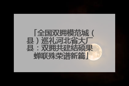 全国双拥模范城（县）巡礼河北省大厂县：双拥共建结硕果 蝉联殊荣谱新篇