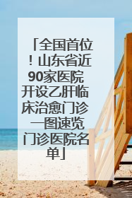 全国首位！山东省近90家医院开设乙肝临床治愈门诊 一图速览门诊医院名单