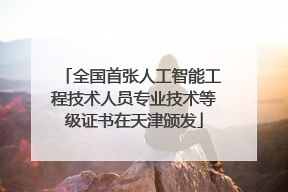 全国首张人工智能工程技术人员专业技术等级证书在天津颁发