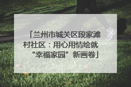 兰州市城关区段家滩村社区：用心用情绘就“幸福家园”新画卷