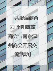 共聚温商合力 平阳腾蛟商会与南京温州商会开展交流活动